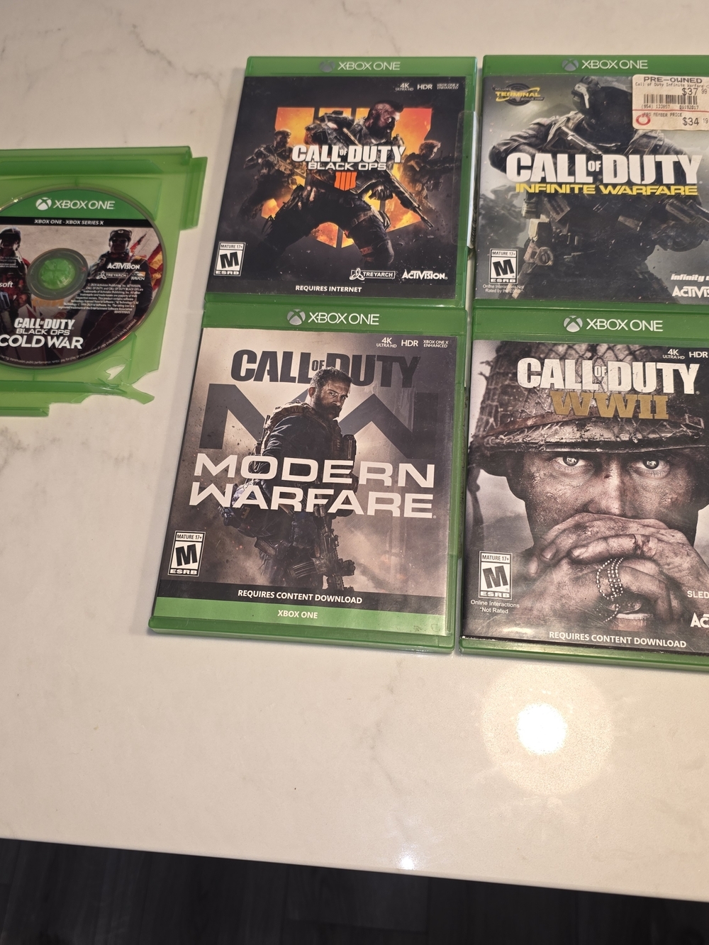 Call of Duty Xbox One Lot 5 Games Cold War Modern Warfare Bundle